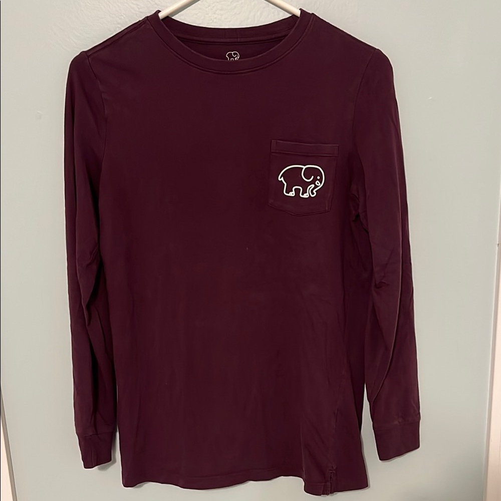 Ivory Ella Burgundy Long Sleeve with Elephant Design